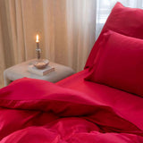 Rødt sengesett