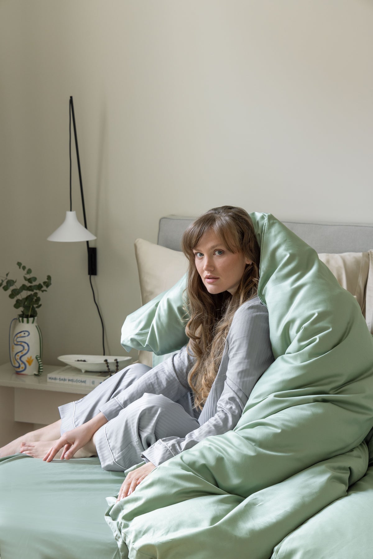 Tencel Blend Sengesett - havgrønn