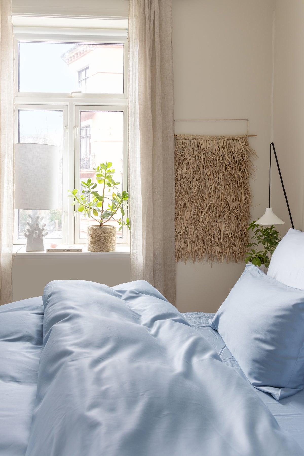 Tencel Blend Sengesett - himmelblå